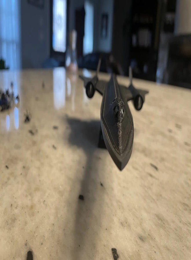 Beoals SR-71 Blackbird Aircraft Display Model, Matte Black, Collectible Desktop Scale Model with Stand - Image 3